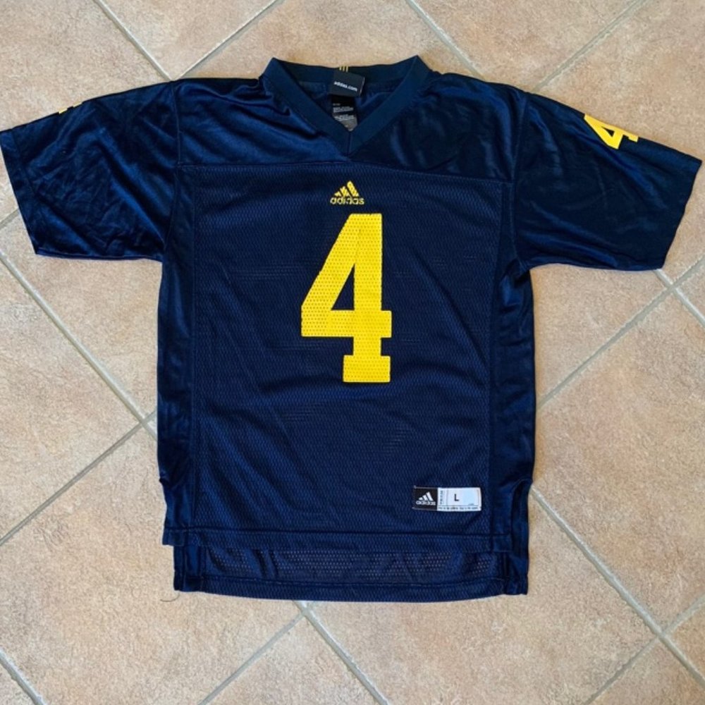 Adidas Univ of Michigan #4 jersey, Sz YL